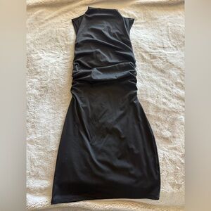 Amazon Elegant Black Sleeveless ruched classic mini above knee Dress M